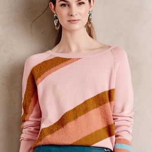 Anthropologie Moth Oblique Sweater in Pink, Size XS